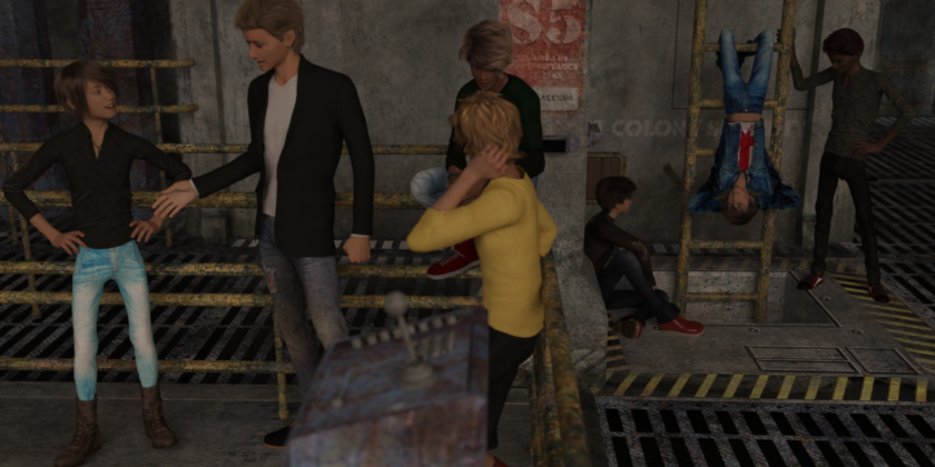 ジーンズ少年 015 みんなで廃ビルへ Cg少年展示館